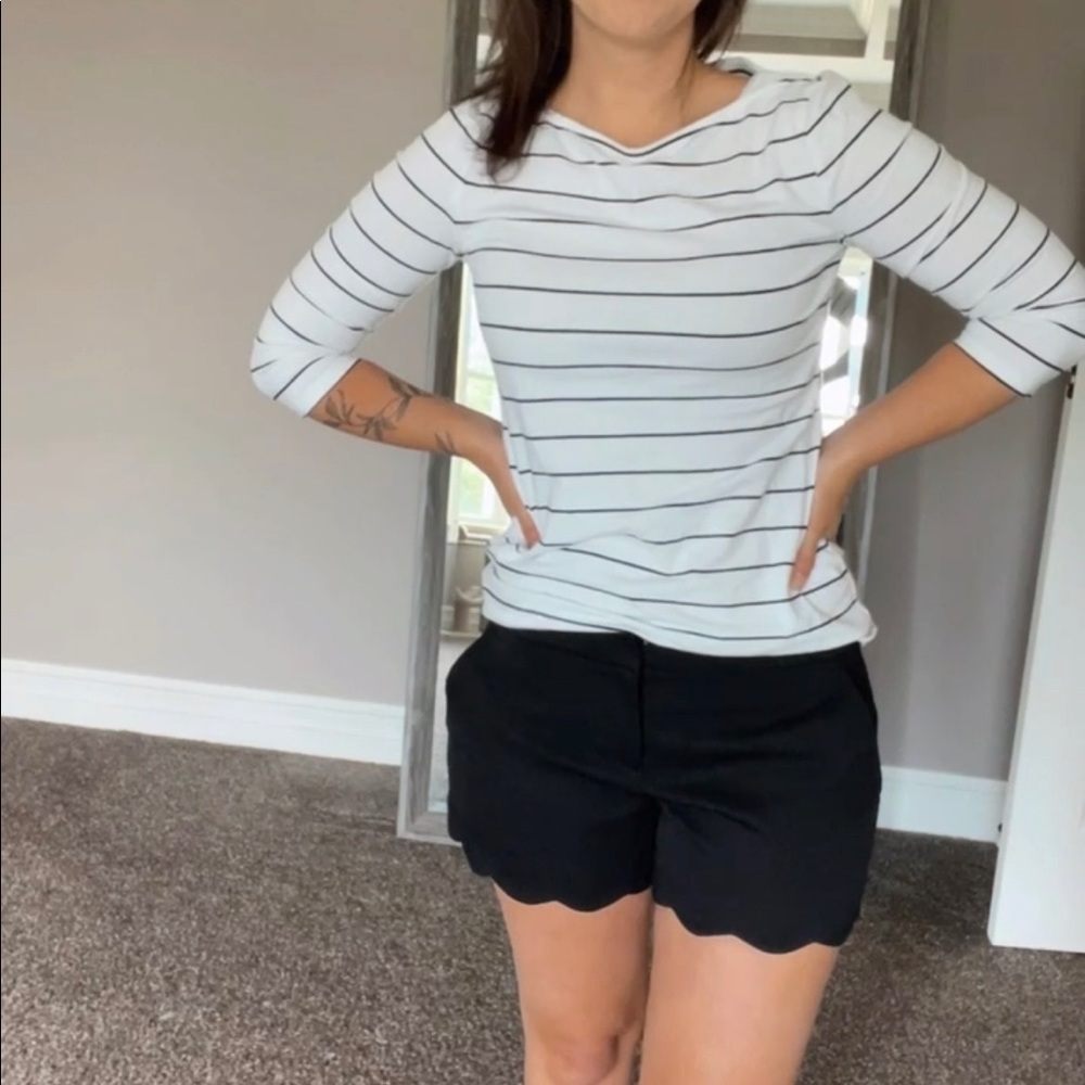 Black scallop shorts